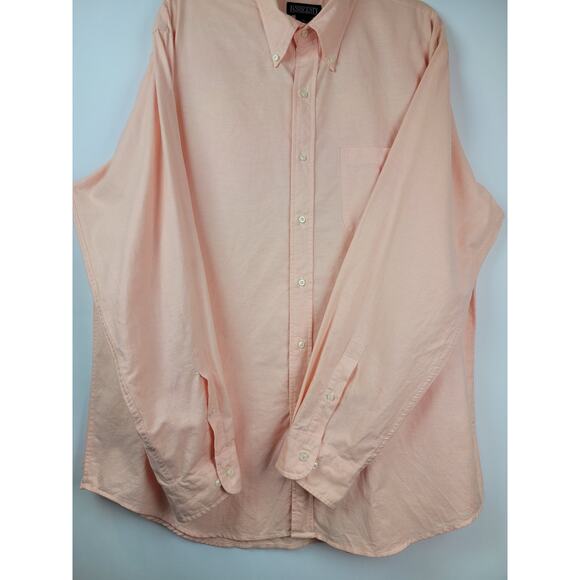 Lands End Men's Long Sleeve Cotton Peach Button Up Shirt Size XL 17-17.5 - Picture 6 of 9